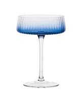 Anton Studio Designs Empire Blue Champagne Coupes, Set of 2