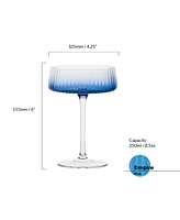 Anton Studio Designs Empire Blue Champagne Coupes, Set of 2