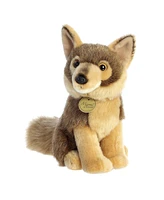 Aurora Medium Coyote Miyoni Realistic Plush Toy Brown 9.5"