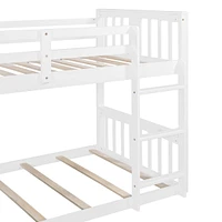 Twin Over Twin Bunk Bed with Slide and Ladder