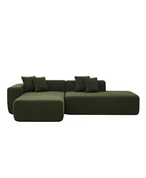 Streamdale Furniture Ultra Comfort Modular Sectional Sofa with Removable Pillows in Sherpa Fabric