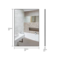 Streamdale Furniture 36x24 Inches Modern Bathroom Mirror With Aluminum Frame Vertical Or Horizontal Hanging