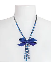 Betsey Johnson Faux Stone Pave Bow Y Necklace