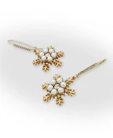 Betsey Johnson Faux Stone Snowflake Dangle Earrings