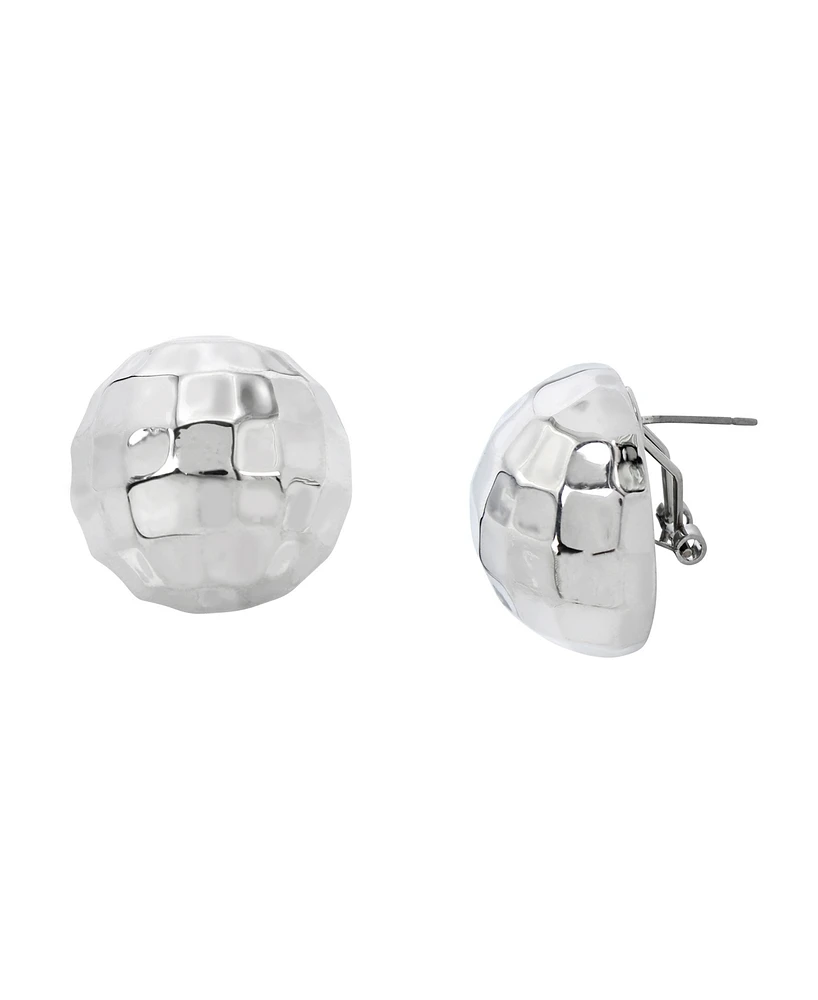 Betsey Johnson Rhodium Midnight Magic Disco Ball Post Earrings