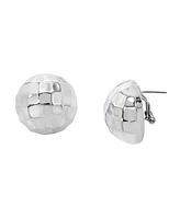 Betsey Johnson Rhodium Midnight Magic Disco Ball Post Earrings