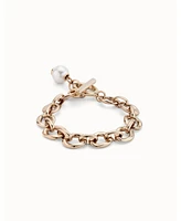 UNOde50 Links and Cultivated Pearl Charm Bracelet