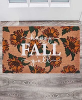 Vcny Home Happy Fall Y'all Sunflower Coir Outdoor Doormat, 18" x 30"