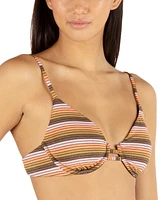 Hurley Juniors' Sunset Stripe Tab Underwired Bikini Top