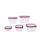 Sedona Kitchen 5-Piece Square Plastic Food Storage Container Set