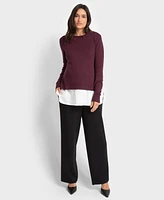 Seraphine Women's Knit Jumper with Woven Shirt