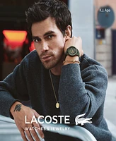 Lacoste L.12.12 Automatique Men's Green Leather Strap Watch 44mm