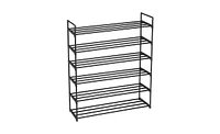 Slickblue 6-Tier Black Shoe Rack Tower Shelf Organizer for Bedroom, Entryway, Hallway, and Closet Storage