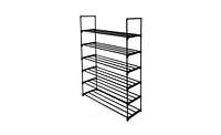 Slickblue 6-Tier Black Shoe Rack Tower Shelf Organizer for Bedroom, Entryway, Hallway, and Closet Storage