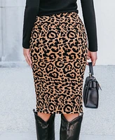 Cupshe Women's Leopard Jersey Midi Skirt