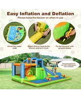 Gouun Inflatable Water Slide with Dual Climbing Walls and Blower Excluded