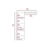 Depot E-Shop Dynamic 150 Closet System, Five Open Shelves, One Drawer, One Metal Rod, White