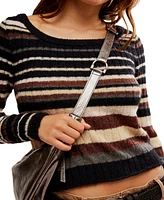 Free People Women's Lumen Striped Cropped Sweater