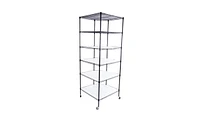 Slickblue 6-Layer Plastic-Coated Polygonal Corner Shelf with 2" Pp Wheels for Space-Saving Storage