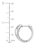 Small Polished Graduated Huggie Hoop Earrings in Sterling Silver, 7/8"