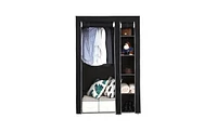 Slickblue Clothes Closet Wardrobe with Non-Woven Fabric and Hanging Rod for Quick and Easy Assembly