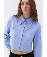 Nocturne Women's Double Collar Cotton Button-Up Shirt