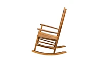 Slickblue Square Wooden Rocking Chair with Wavy Backboard, Elegant White Finish for Indoor Relaxation