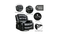 Slickblue Massage Swivel Rocker Recliner Chair with Vibration and Heat Ergonomic Lounge Chair for Relaxation