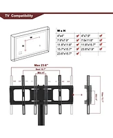 Slickblue Black Multi-function Tv Stand Height Adjustable Bracket Swivel 3-Tier