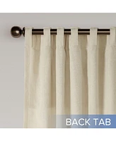 Awesome Home Sparkle Linen Back Tab with Attached Valance Pair, Natural