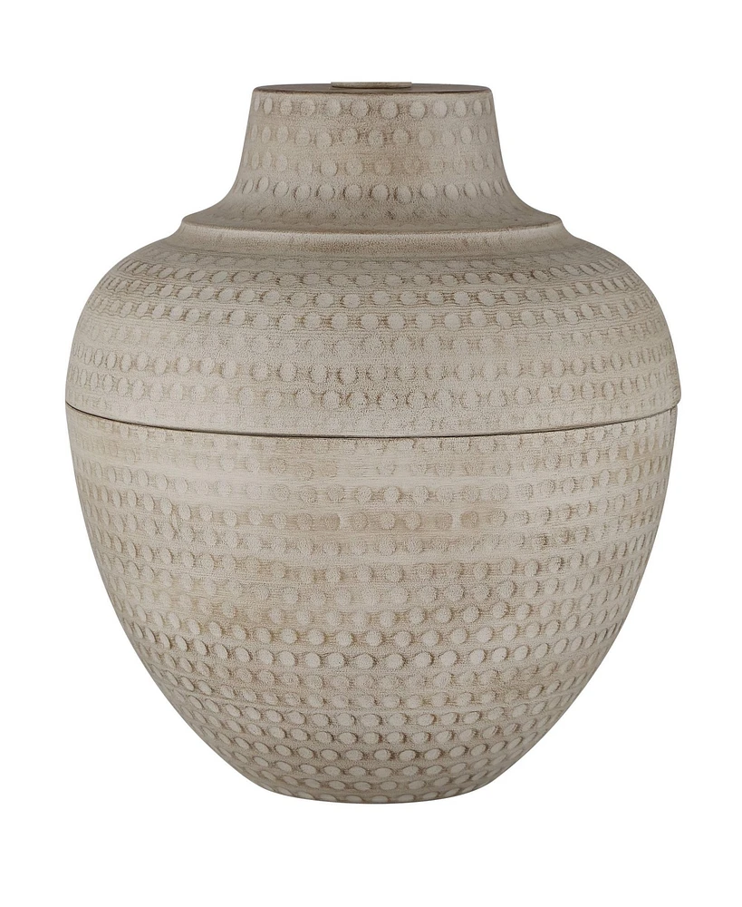 Barnes and Ivy Brighton 27 1/4" Tall Hammered Pot Farmhouse Rustic Modern Coastal Table Lamp Beige Finish Metal Single White Shade Living Room Bedroom