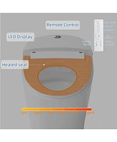 gaomon One Piece Bidet Toilet,Smart Toilet for Bathrooms,Modern Elongated Toilet with Foot Sensor Operation,Led Display, Dual Auto Flush, Heated Bidet