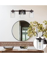 Flynama Vanity light 4.33-in 3-Light Matte Bronze Industrial Vanity Light