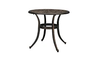 Slickblue 23.6-Inch Phoenix Round Garden Cast Aluminum Table - Bronze