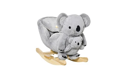 Slickblue Adorable Gray Baby Rocking Horse – Koala Design for Toddlers