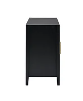 Slickblue Accent Storage Cabinet with Metal Handles - Wooden Sideboard for Hallway, Entryway, and Living Room