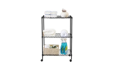 Slickblue All-Purpose 3-Tier Utility Cart Versatile Shelving for Home, Office, and Storage Solutions