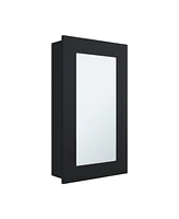 Depot E-Shop Kiana Medicine Cabinet, 1 Door, 3 Shelves, 25.70" H, Mirror, Black Wengue