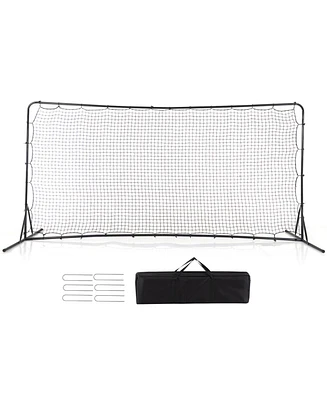 Hongge 12 x 6 Feet Soccer Rebounder Net with All Weather Net-Black