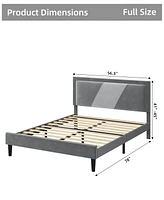 gaomon Upholstered Bed Frame With Adjustable Headboard - Modern Platform Bed Frame With Wood Slats Support - Easy Assembly