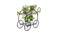 Slickblue Paint With Handle Cart Shape 2 Layer Plant Stand