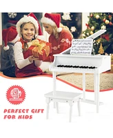 Hongge 30-Key Kids Piano Keyboard Toy with Bench Piano Lid and Music Rack
