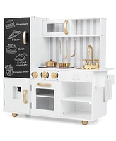 Hongge Pretend Play Kitchen for Kids with Real Sounds and Lights