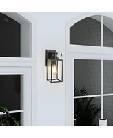 Flynama 1-Light Matte Black Non-Motion Sensing Outdoor Hardwired Wall Sconce Light with Socket, Bulb Not Included