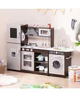 Hongge Corner Toy Kitchen Set with Light with Sounds Interactive