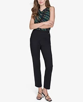 Halston Women's Mid-Rise Slim-Leg Pants