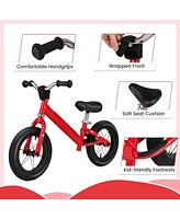 Hongge 12 Inch Toddler Balance Bike with Height Adjustable Handlebar and Seat-Red