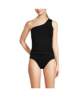 Lands' End Women's Shirred One Shoulder Tankini Swimsuit Top