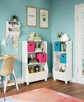 Kids Catch-All Wall Shelf with 3 Hooks