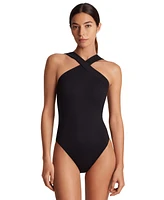 Lauren Ralph Lauren Women's Cross-Front One-Piece Swimsuit